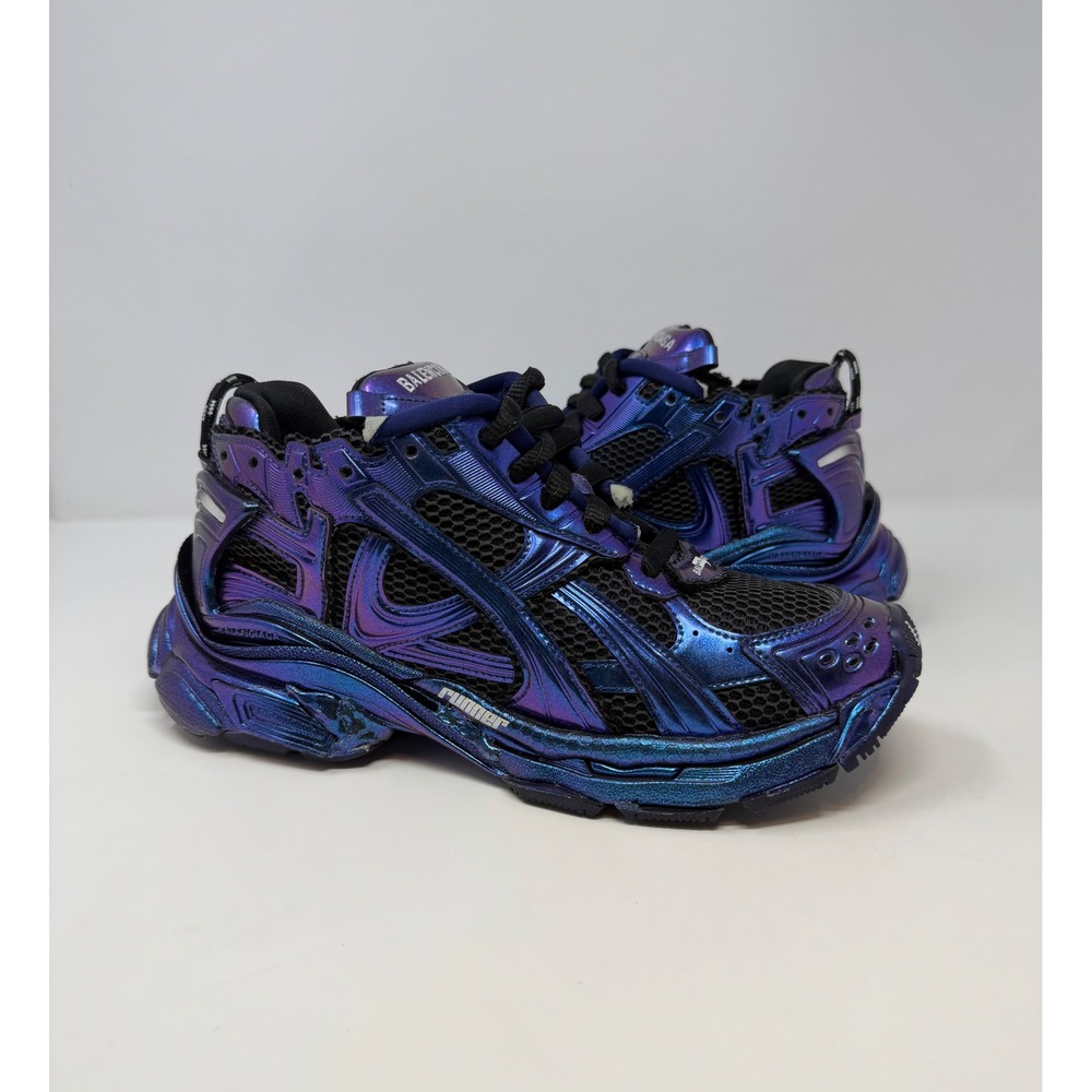 Balenciaga Runner Sneaker Iridescent Blue New Season Size 7 US 40 EU